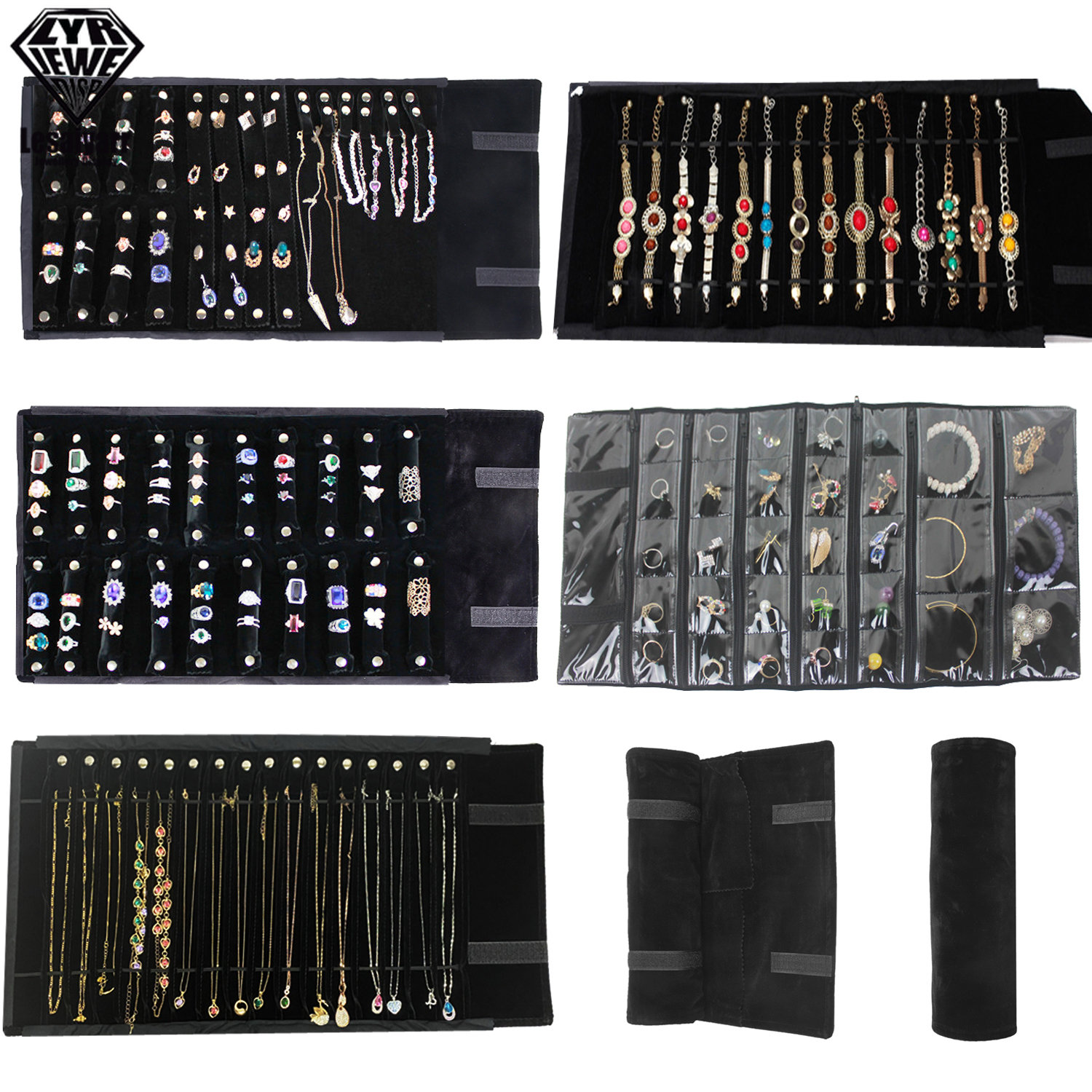Travel Accessories Holder - Portable Large Travel Jewelry Roll Bag