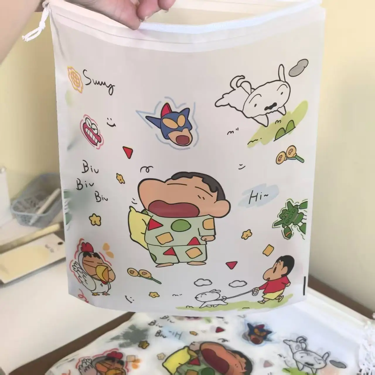 Travel Accessories Organizer - Crayon Shin‑chan Drawstring Shoe Bag Portable