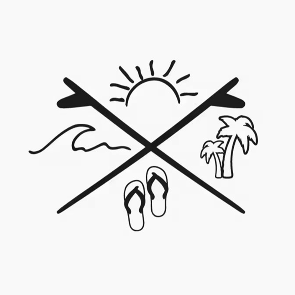 Travel Van Accessories - Summer Surf Vinyl Car Stickers Waterproof