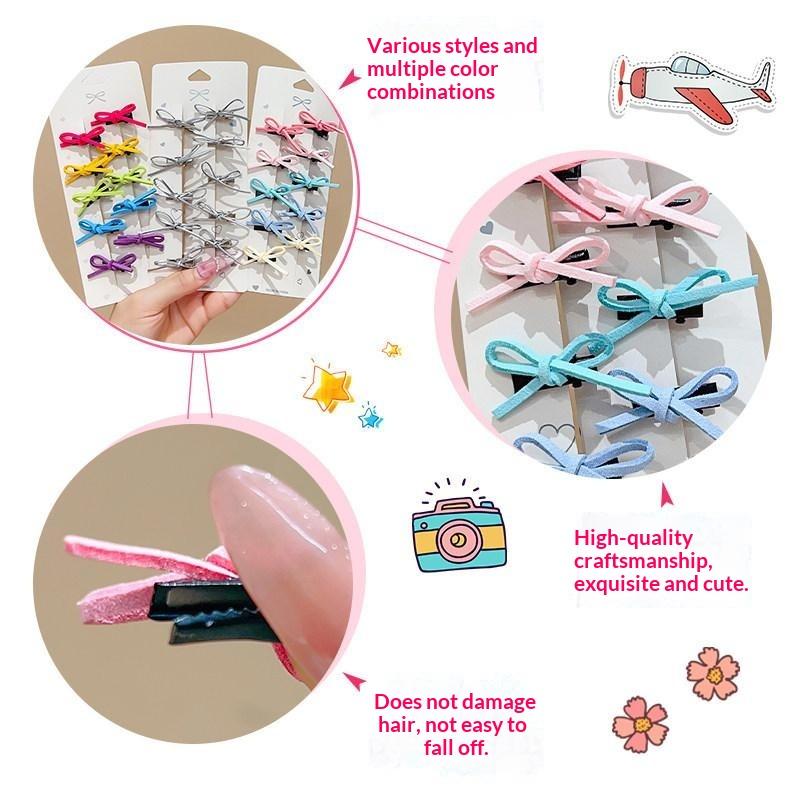 10Pcs Sweet Bow Hair Clips Col - Travel Accessories For Toddlers review and price