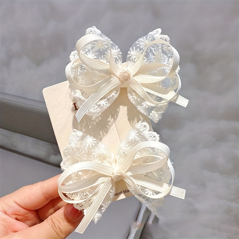 2Pcs Elegant Lace Bow Hairpins - Travel Accessories Designer review and price