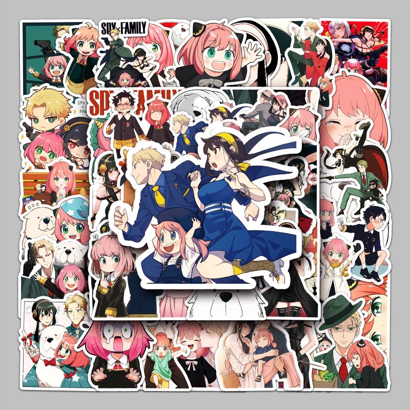 New 50pcs SPY × FAMILY Anya Fo - Sticker Luggage Decorative review and price