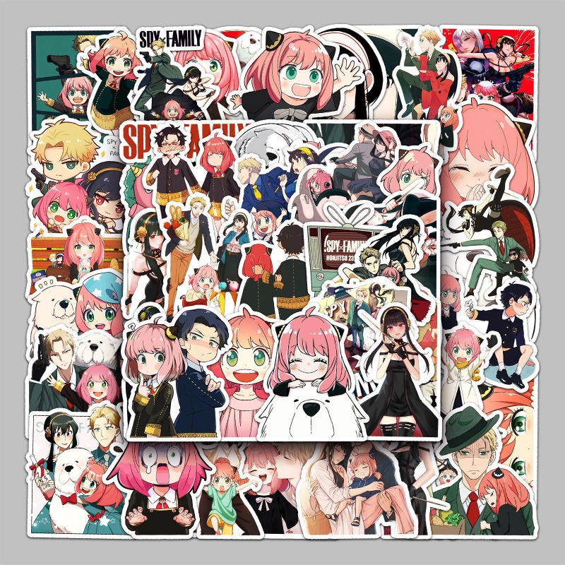 New 50pcs SPY × FAMILY Anya Fo - Sticker Luggage Decorative review and price