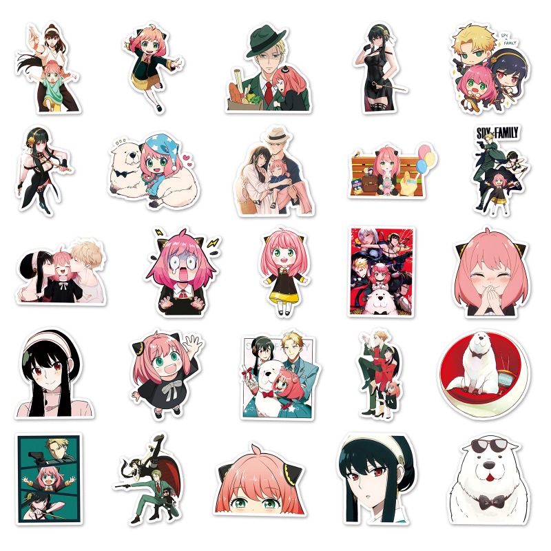 New 50pcs SPY × FAMILY Anya Fo - Sticker Luggage Decorative review and price