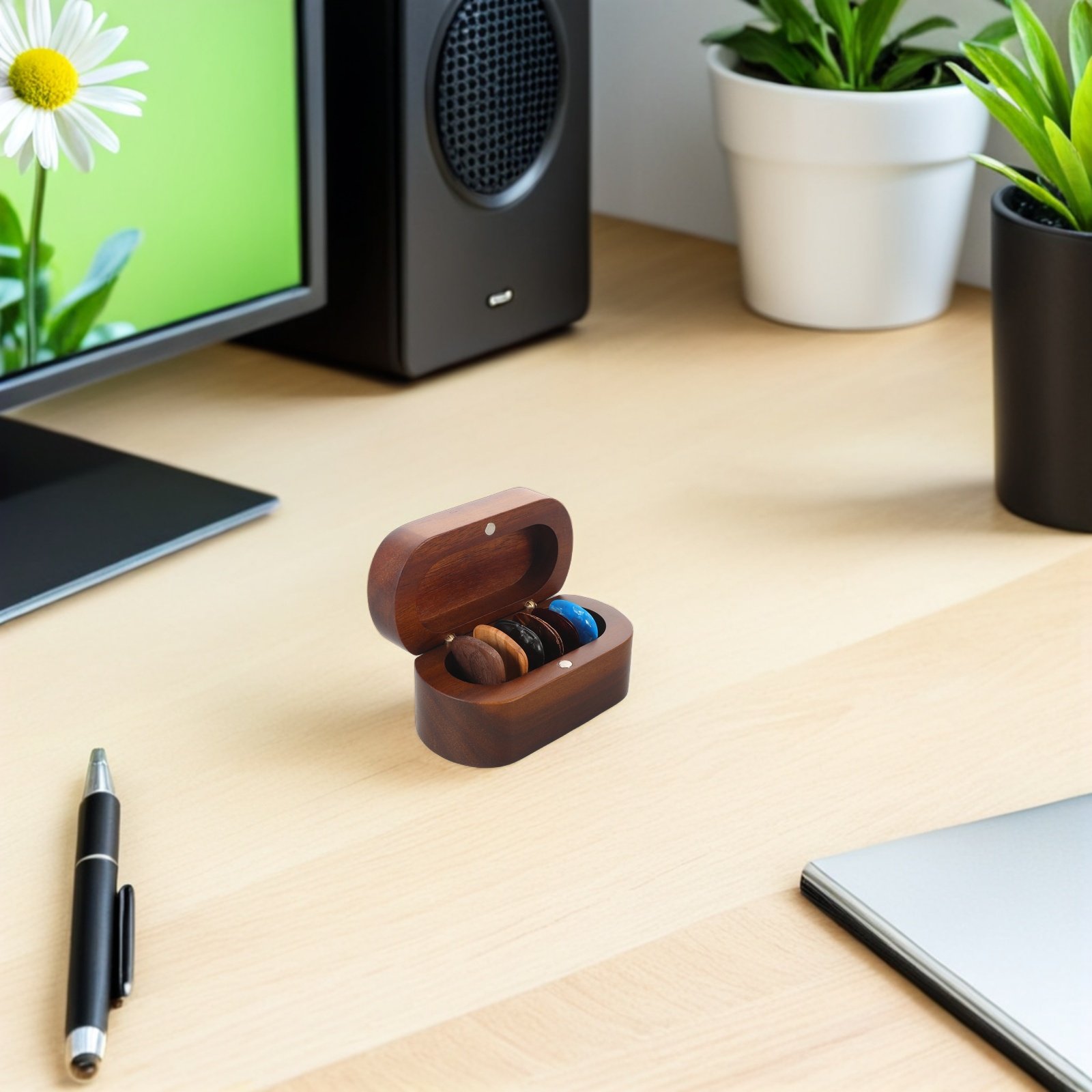 1Set Guitar Pick Storage Box w - Travel Accessories Holder review and price