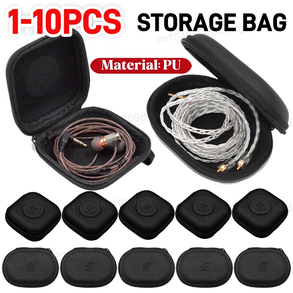 1-10PCS KZ Earphones Case PU L - Travel Accessories Holder review and price