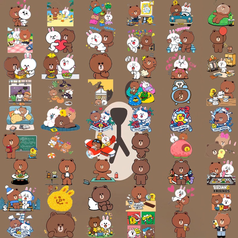 LINE FRIENDS Brown Cony Sally  - Sticker Luggage Decorative review and price