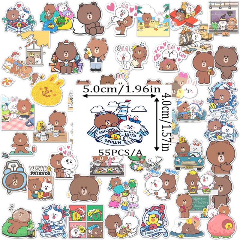 LINE FRIENDS Brown Cony Sally  - Sticker Luggage Decorative review and price